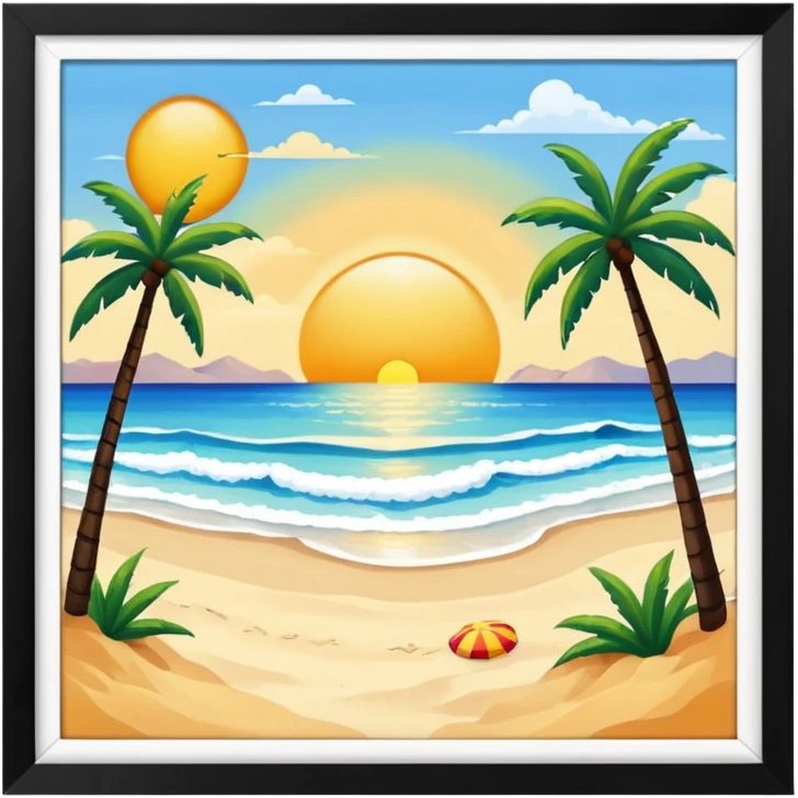 thumbnail picture mac os, painting on wall, beach emoji