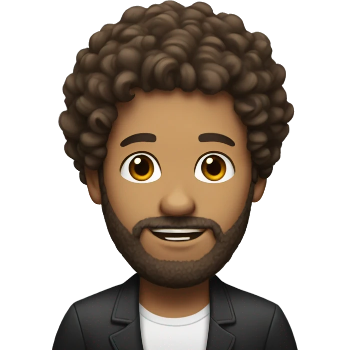 Man with Brown curly hair and Beard playing the Piano emoji