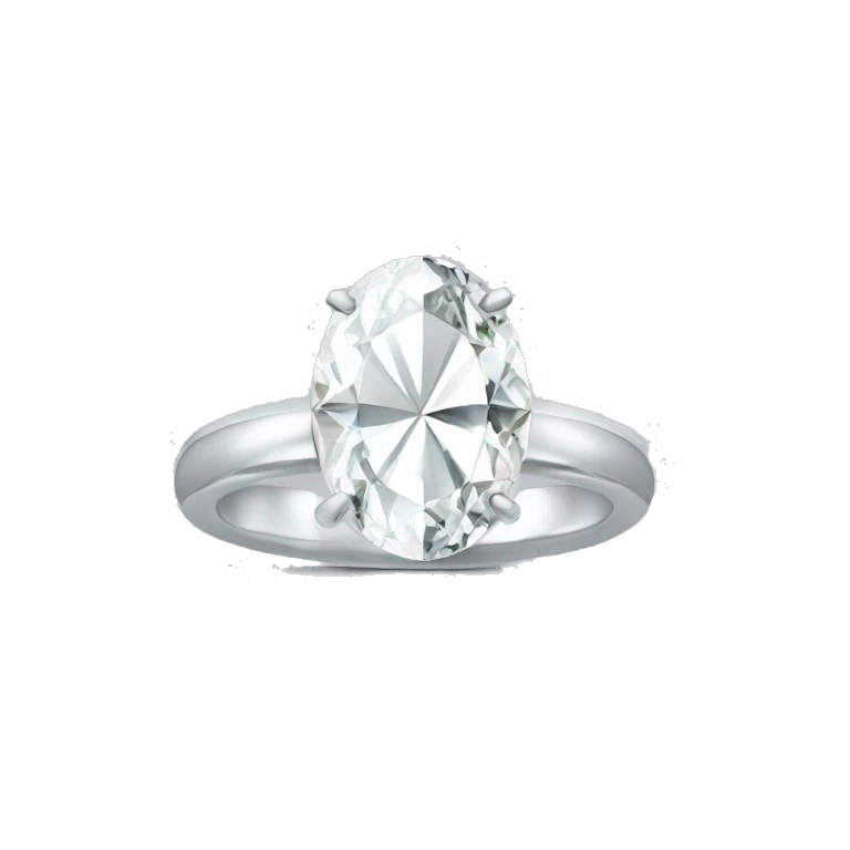 Oval diamond on a silver band emoji