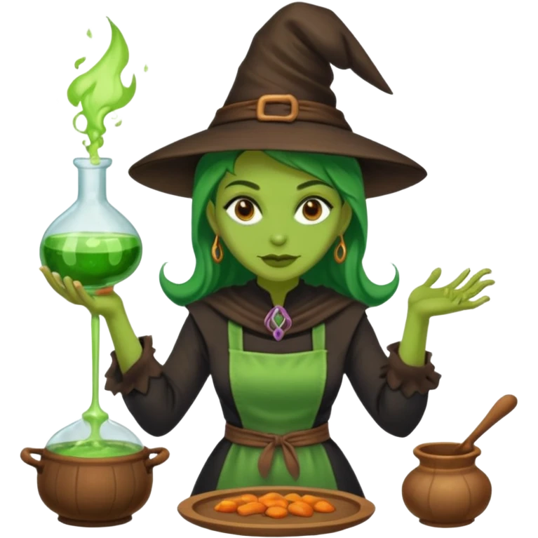 green witch cooking potion emoji