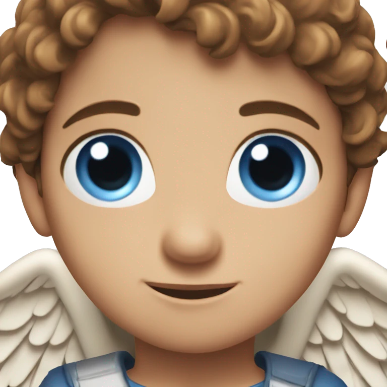  blue eyes and brown hair angel emoji