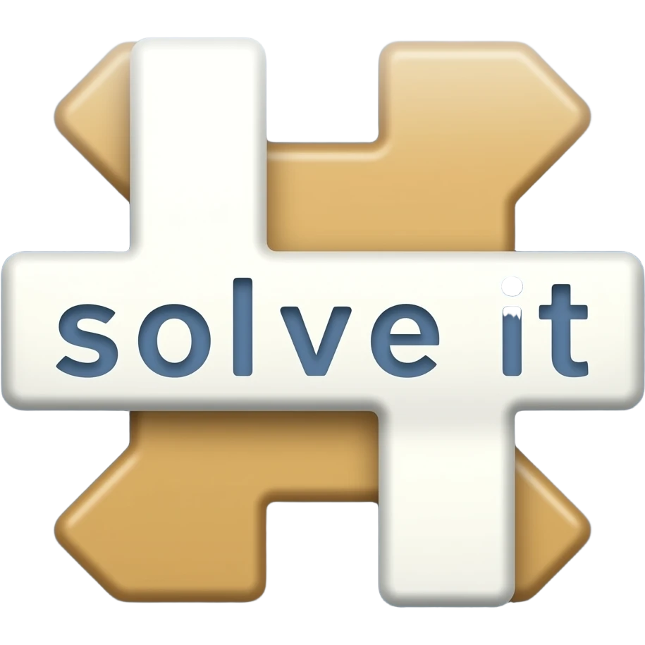 give me a mobile game app logo for crossword puzzle game, selected word can be "solve it" emoji