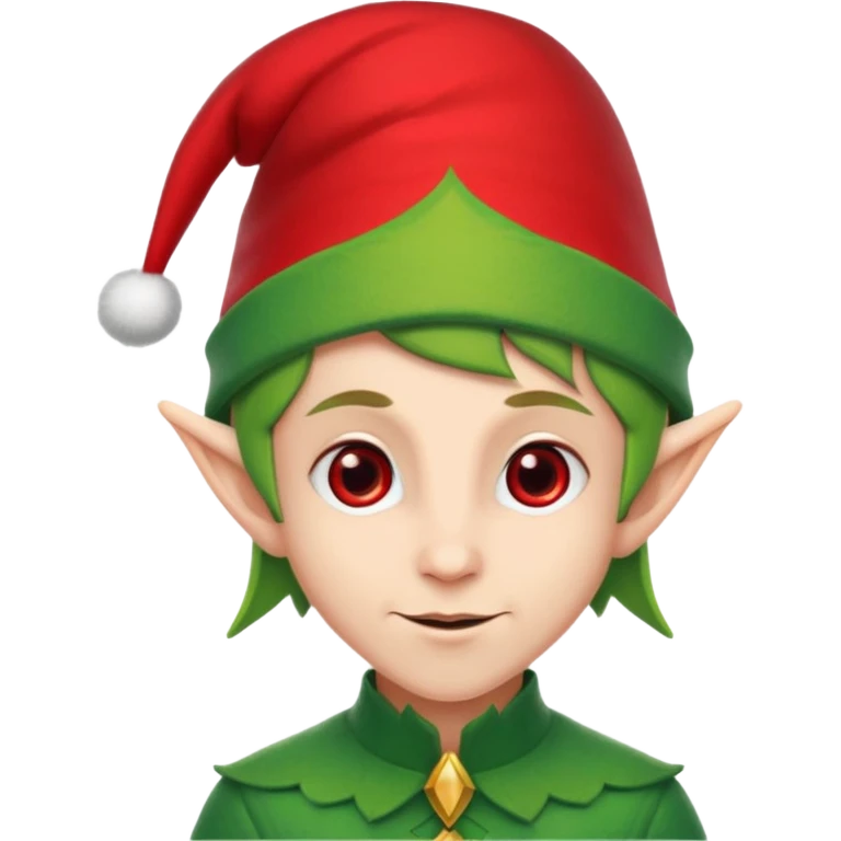green elf with christmas hat emoji