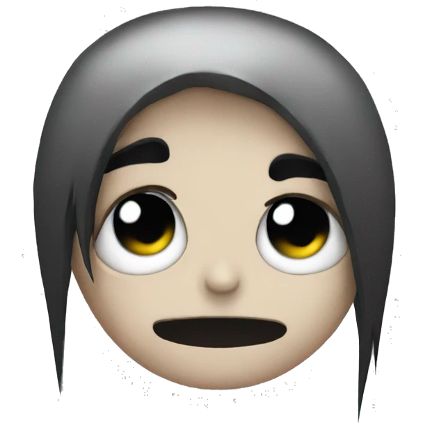 Emo emoji with black tears emoji