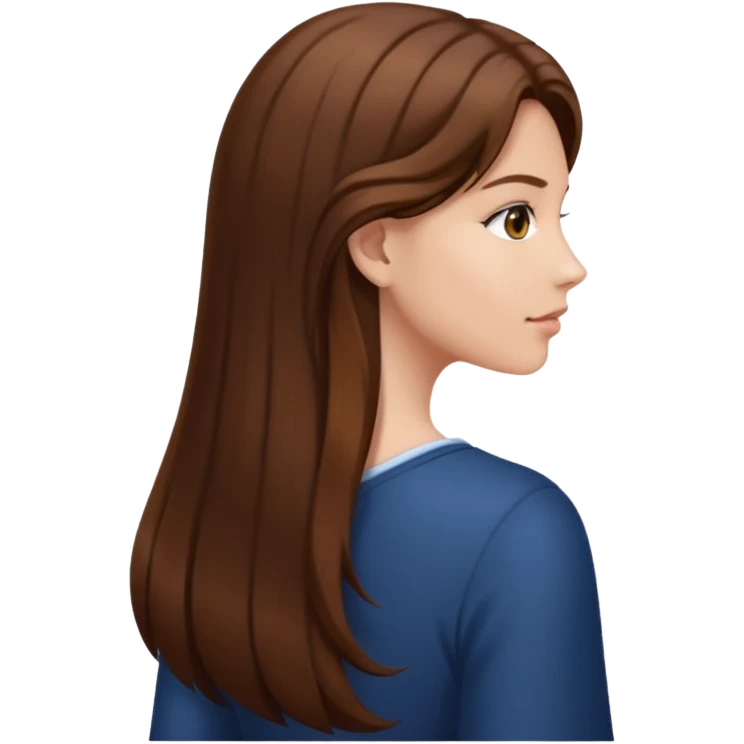 long hair woman back emoji