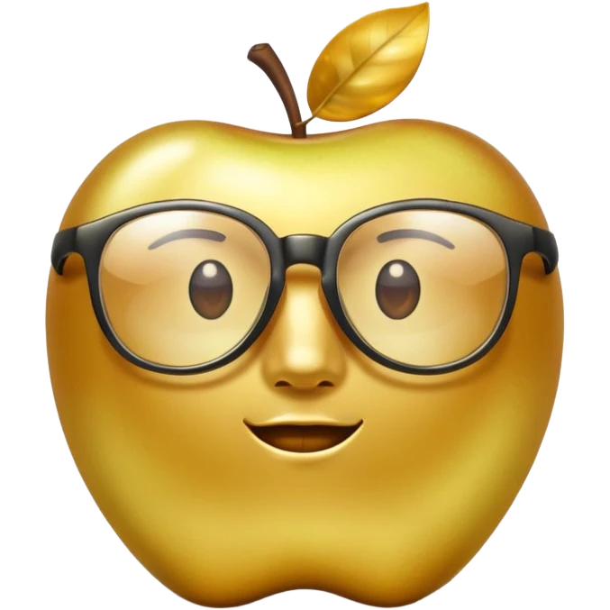 faceless golden apple with glasses emoji