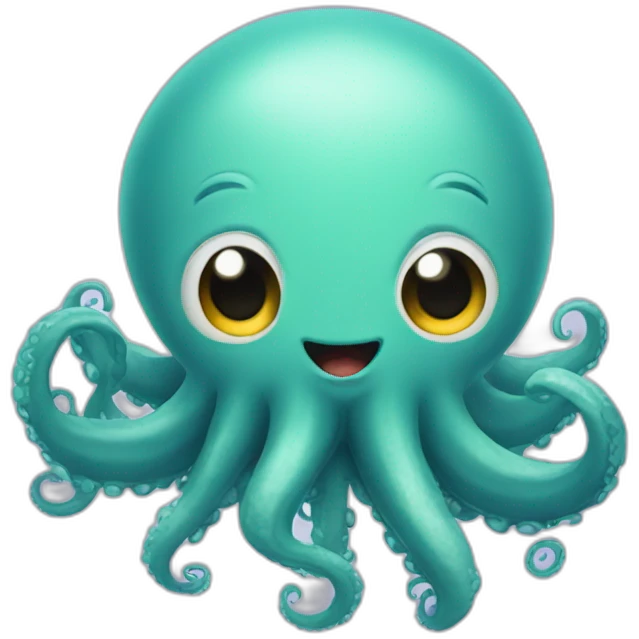 Cute kraken happy emoji