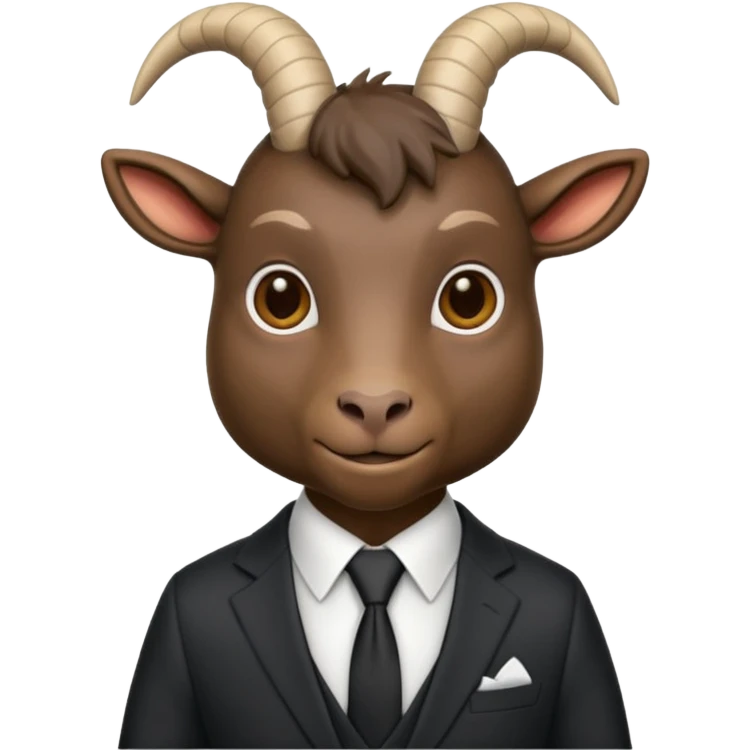 black goat with tie & suit emoji