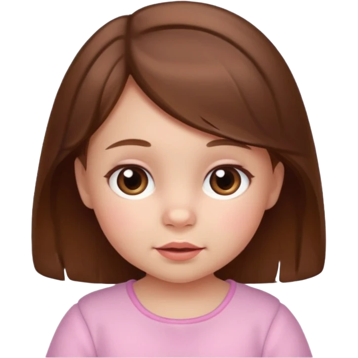 create a baby girl emoji from the 60. with brown hair emoji