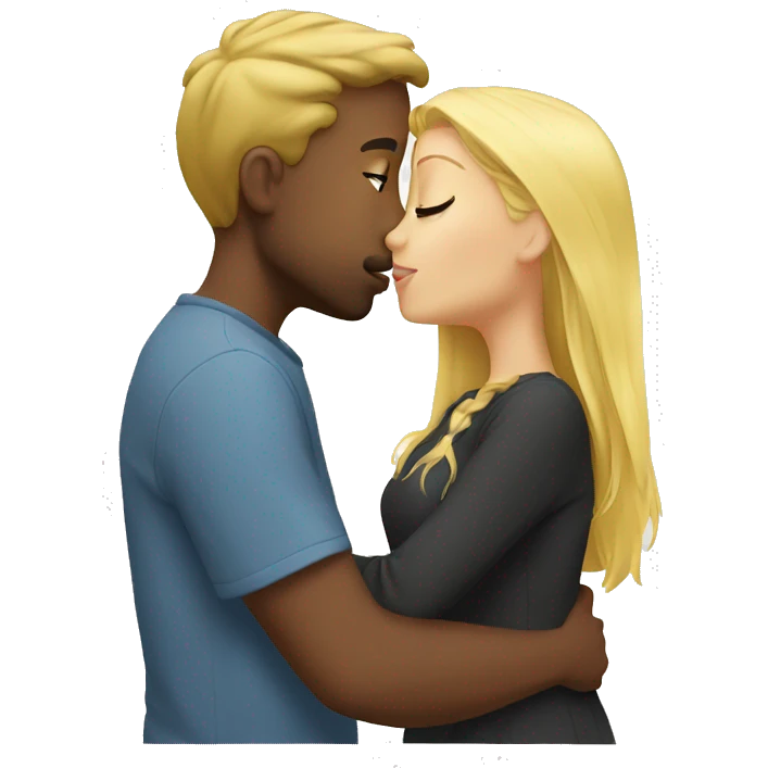 Guy kissing a blond girl  emoji
