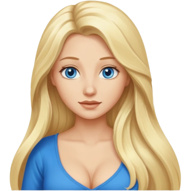 sluty blonde big boobs blue eyes long hair emoji