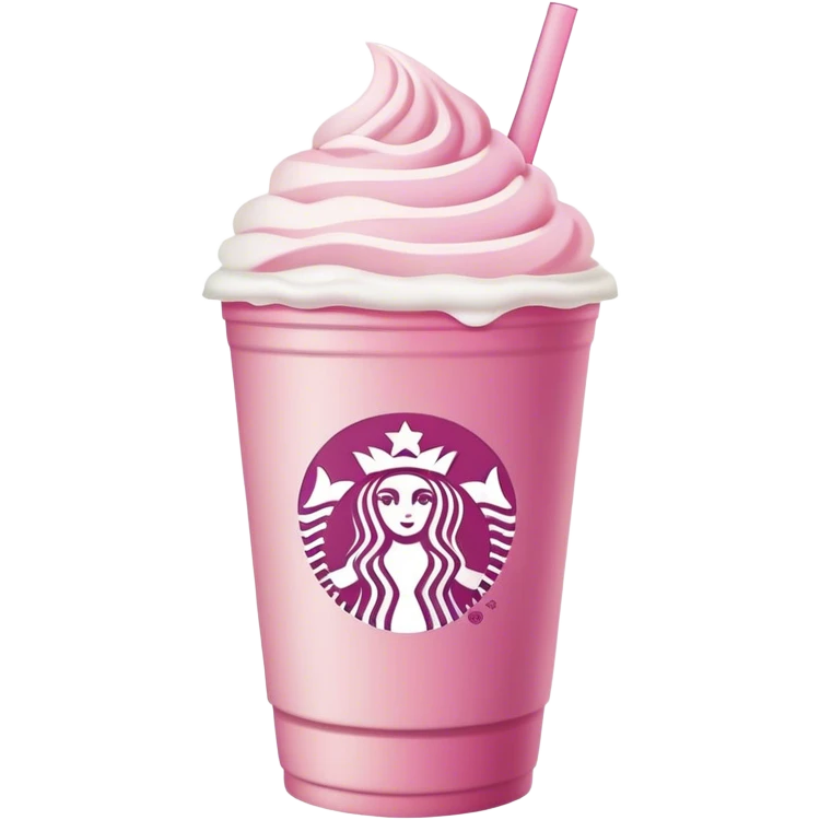 starbucks cup pink drink with cold foam emoji