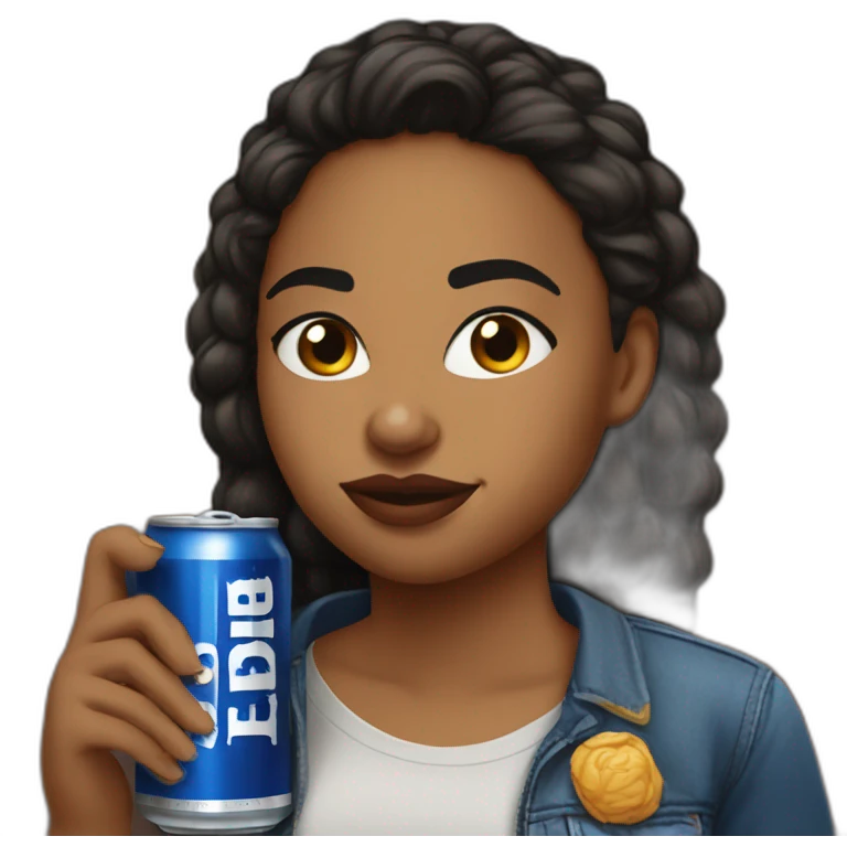 a girl, BLM, activist, angry and upset, drinks bud light, flat, emoji emoji