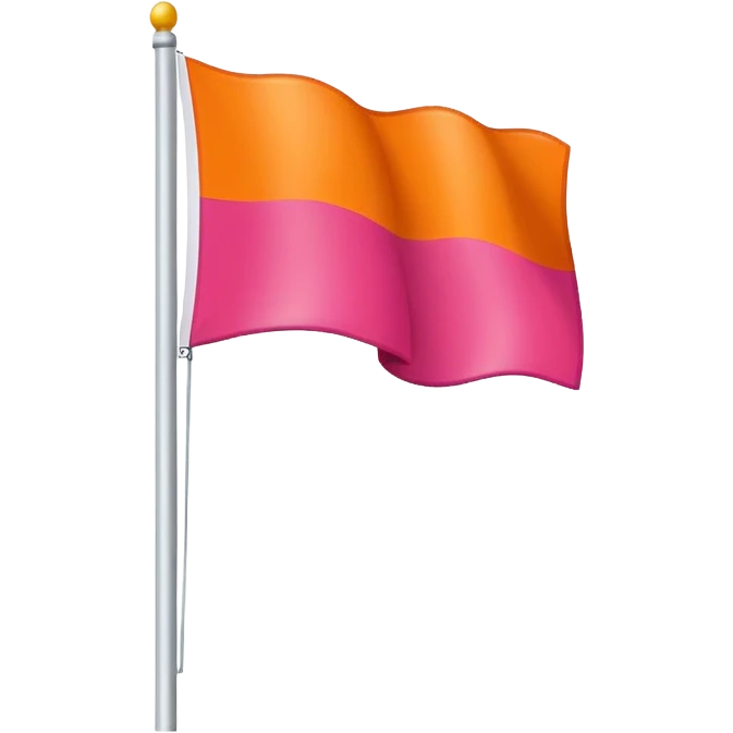 Flag with dark orange on top, orange slightly lower than the top, white middle, pink lower than the white and dark pink at the bottom emoji