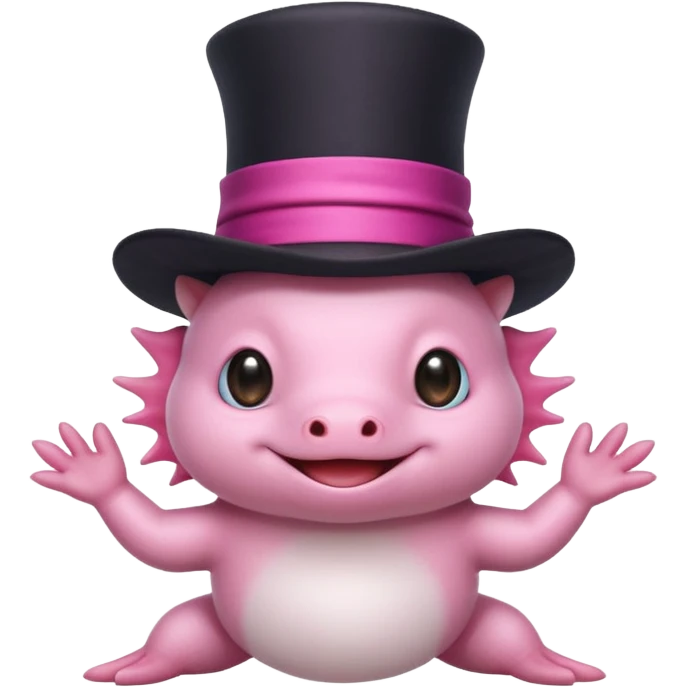white axolotl with magician hat emoji
