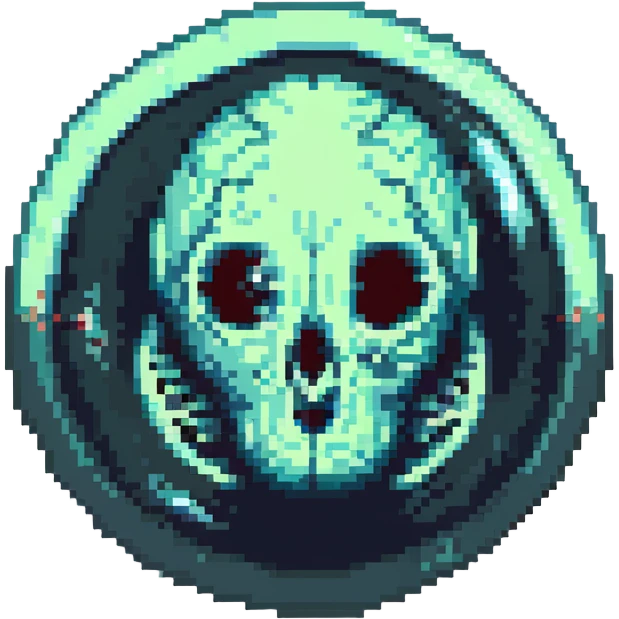 MRI embryo digital fetal small shape in otherworldly bubble, eerie, horror emoji