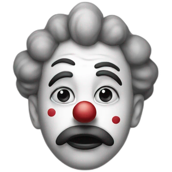 sad clown bw emoji