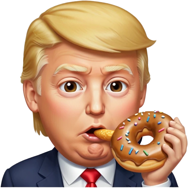 Donald trump eating donut emoji