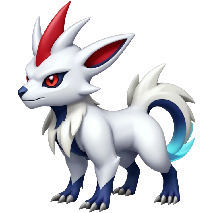 Shiny Colorful Gothic Exotic Badass Cool Absol-Zangoose-Pokémon-Fakémon-hybrid-creature (full body) emoji