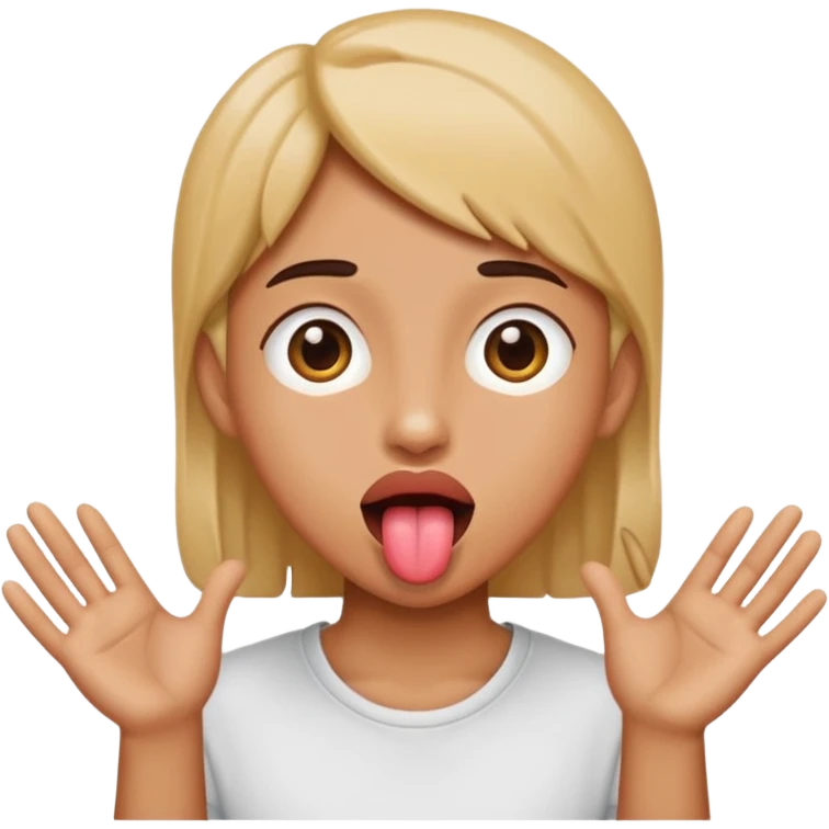 tongue out with hands on the side  emoji