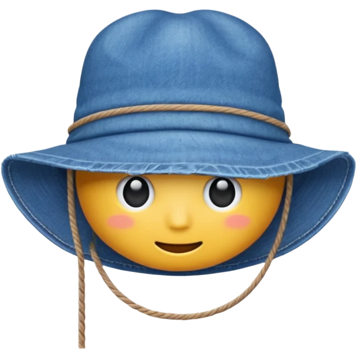 Джинсовая синяя панамка без головы со шнурком emoji