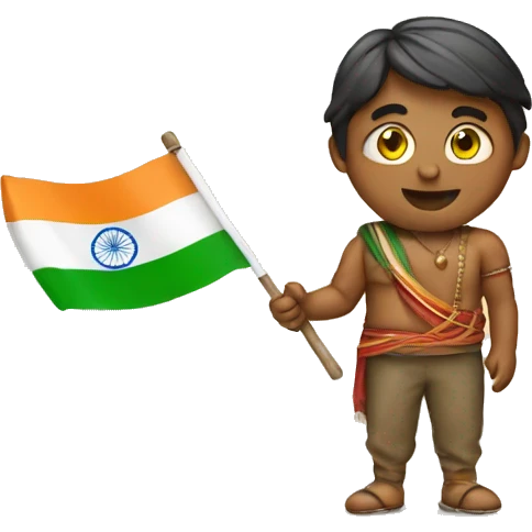 Emoji with indian flag in hand  emoji
