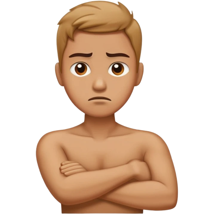person holding their neck arms crossed looking mad emoji