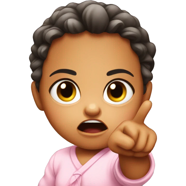 angry baby girl pointing with hand emoji