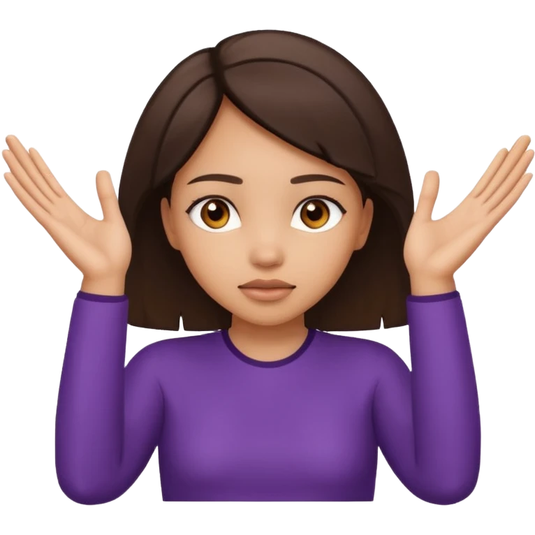 Nervous emoji + hands up emoji. Remove flow effects at the very top the of the hands palm forward so the head can be between the hands. Lightskin girl emoji emoji