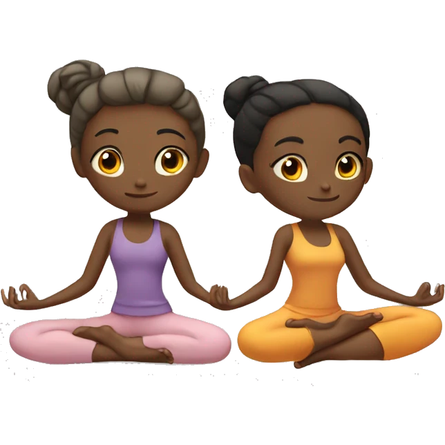 two girls doing yoga poses emoji