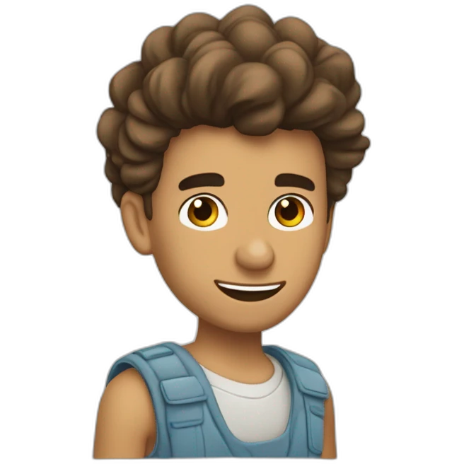 chico tez blanca pelo de punta pelo castaño y perilla emoji