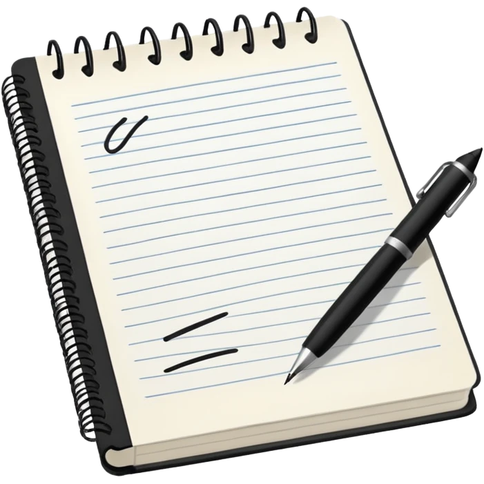 notebook with notes emoji