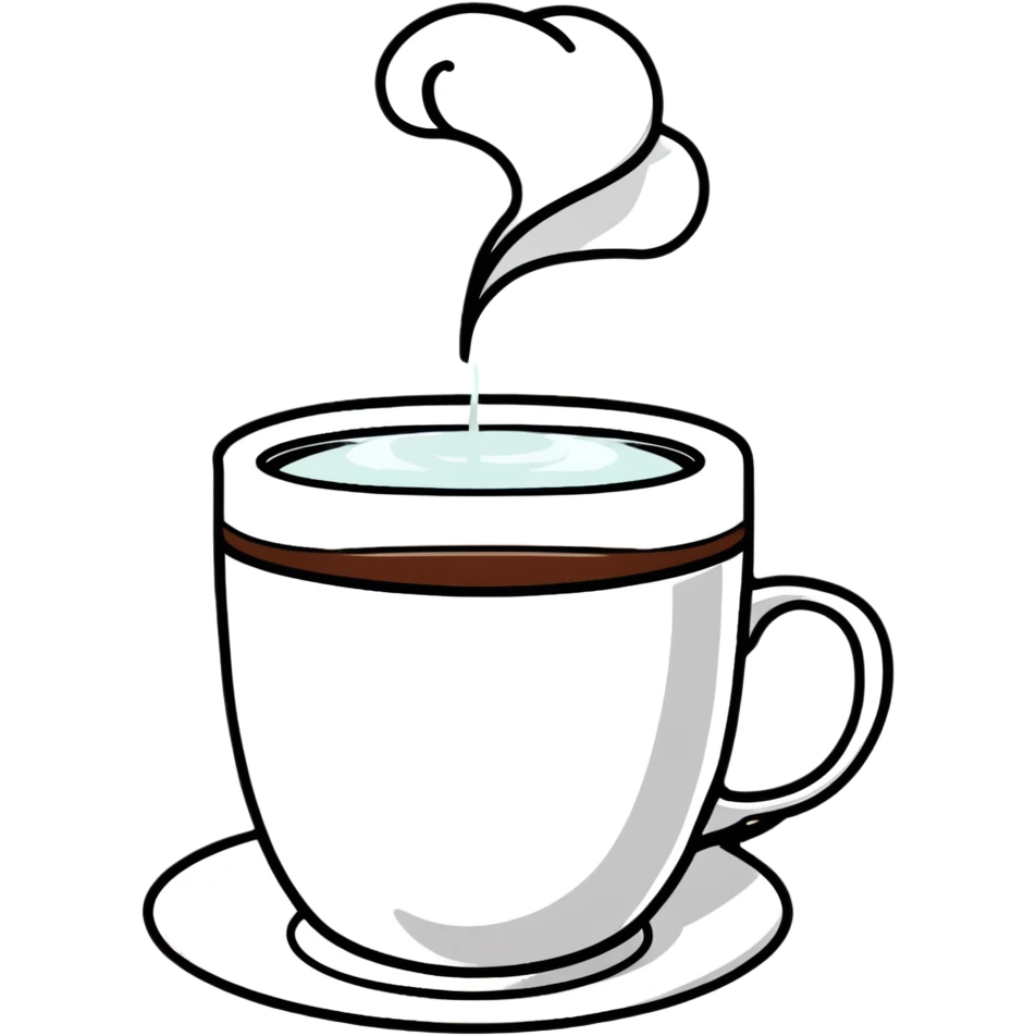 coffee cup with steam emoji