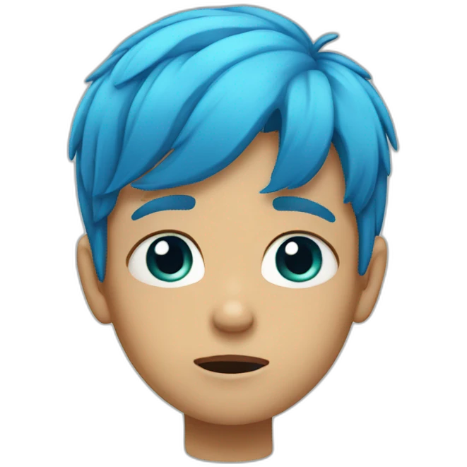blue haired kid crying emoji