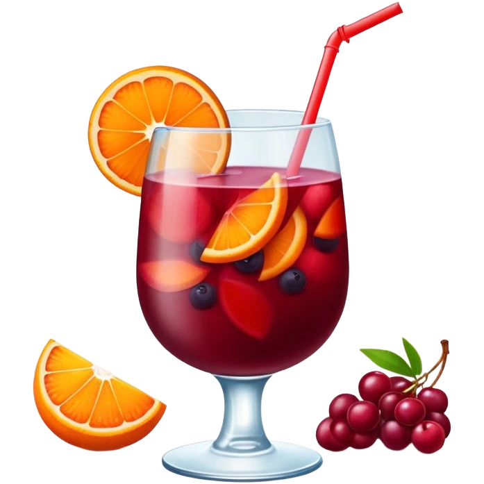 frozen sangria in a glass with fruit emoji