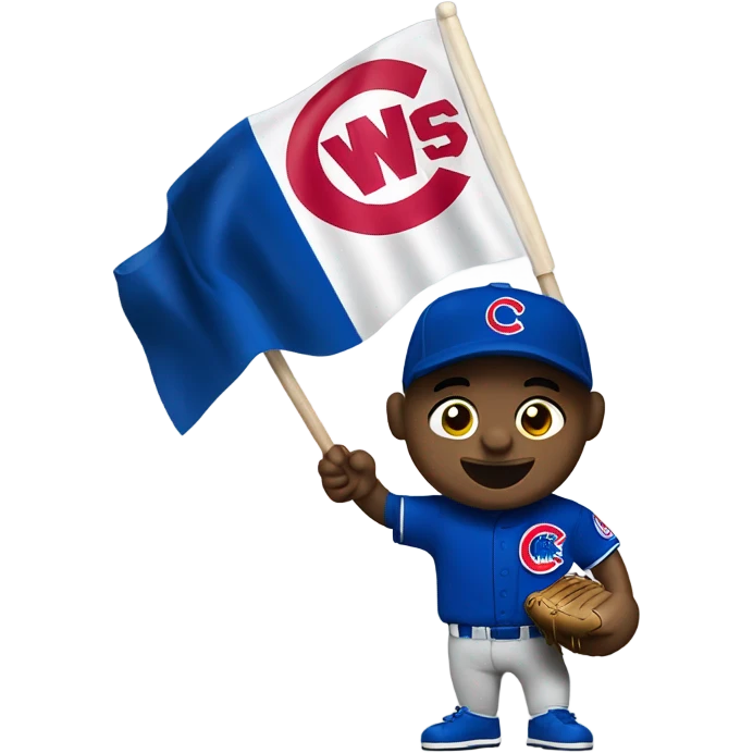 Chicago cub player waving a W flag  emoji