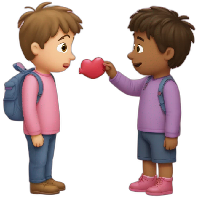 Eric qui fait un bisou à peppa pig emoji
