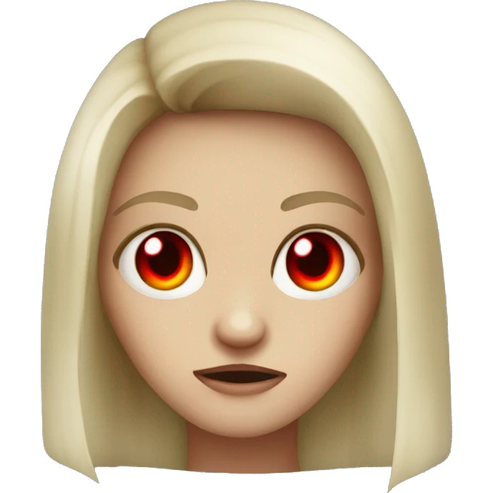 Scary girl super scary red eyes emoji