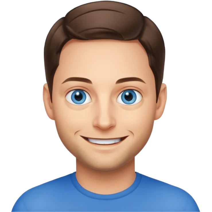 Tobey Maguire with blue eyes emoji