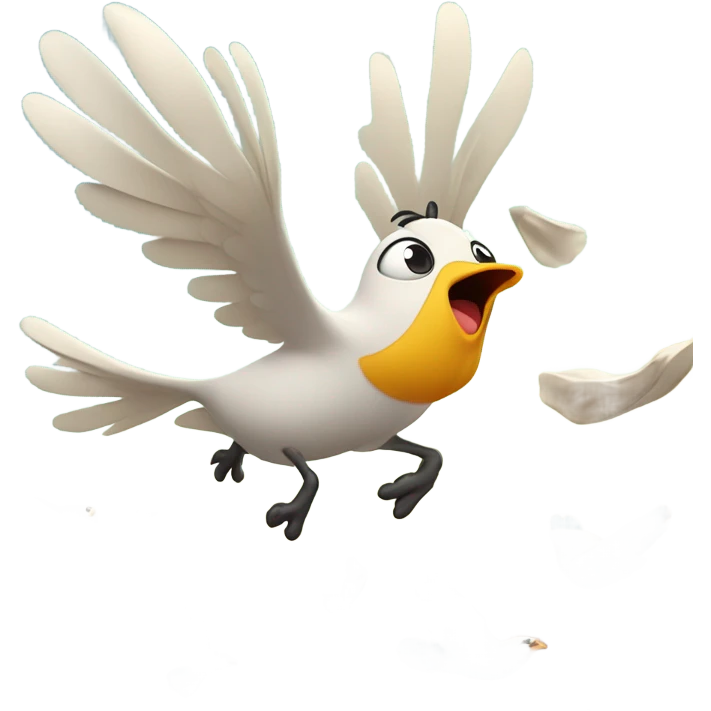 Flying while poopong emoji