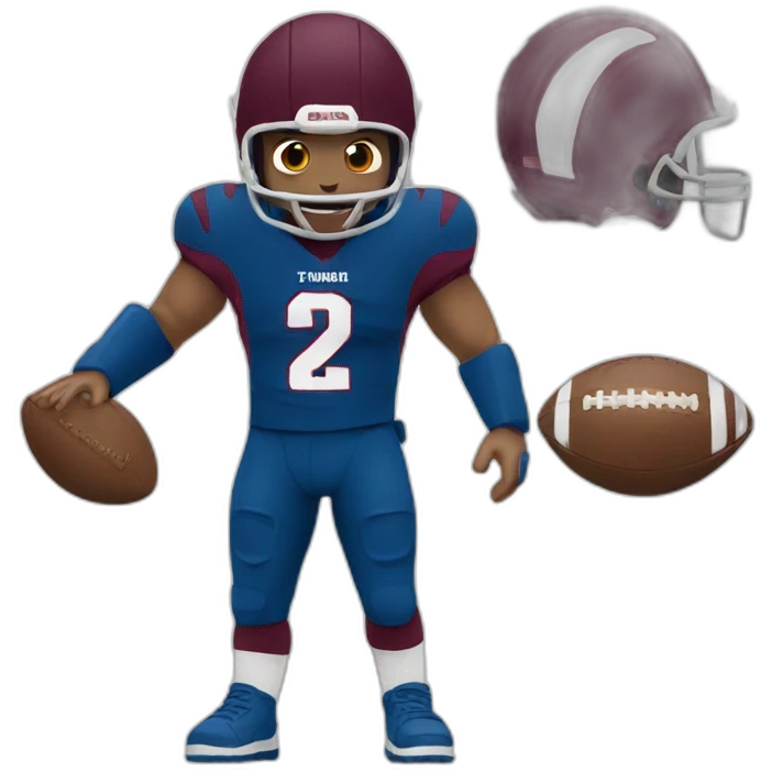 Man wearing Burgundy and blue football uniform emoji