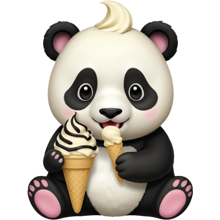 Panda eating ice cream emoji