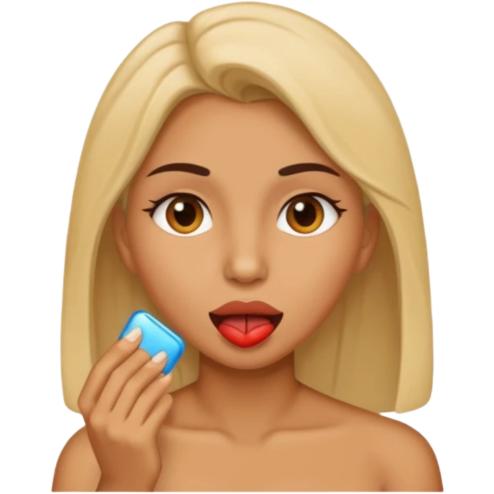 Woman giving oral head emoji
