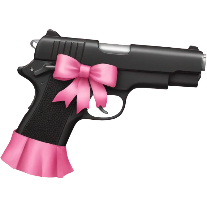 Black gun with pink bow emoji