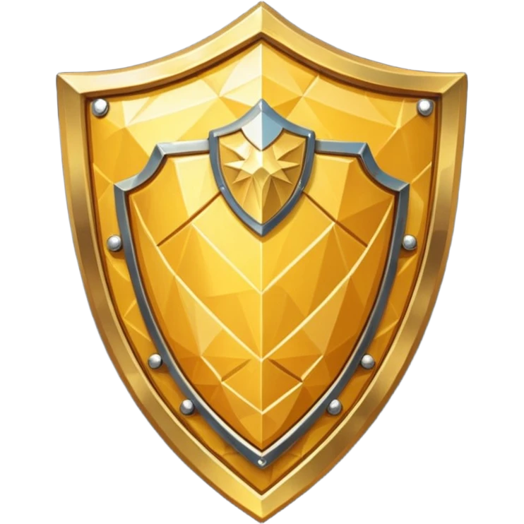 fantasy magic golden shield low poly emoji