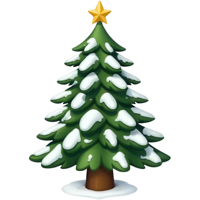 christmas green tree with snow emoji
