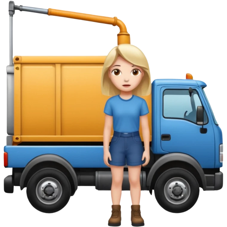 A truck hitting a girl and about to falling emoji