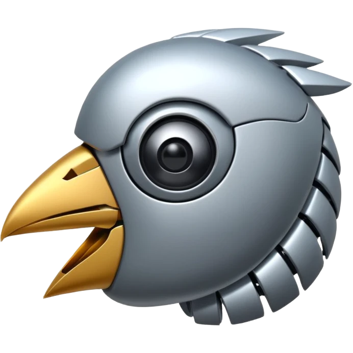 robot birdd head emoji