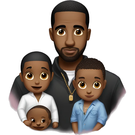Pdiddy whit Drake and a baby emoji