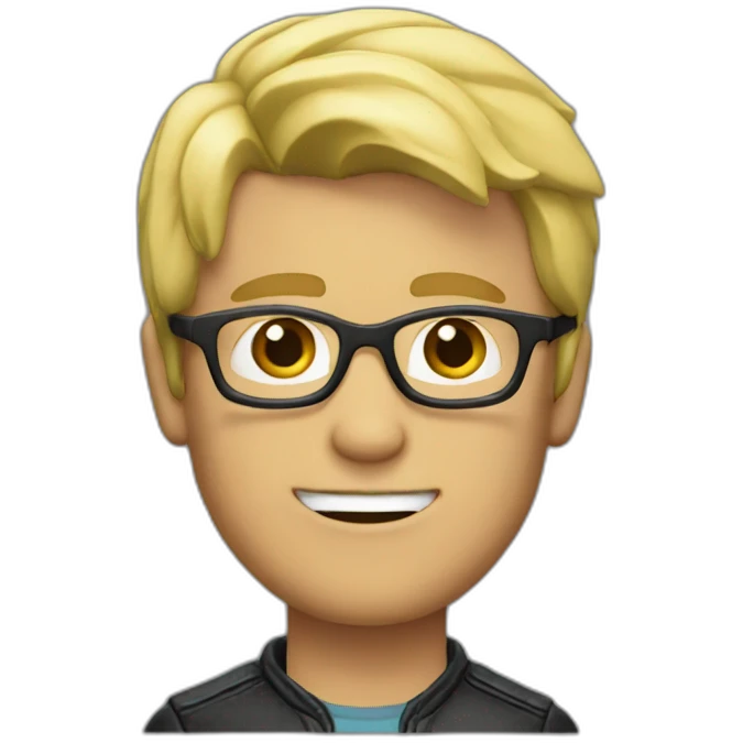blond guy with glasses and leather jacket emoji